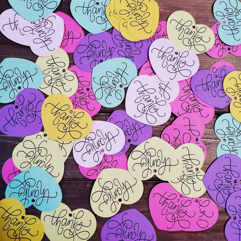 Thank You Tags Thanks Heart Hearts Tag Color